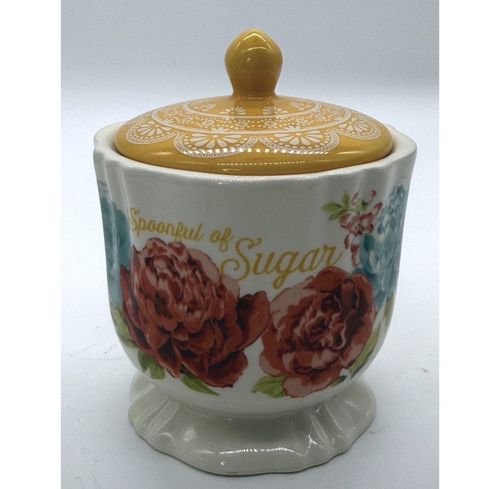 The Pioneer Woman Sugar Bowl with Lid Stoneware Blossom Jubilee